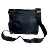PRADA Diagonally hung Triangle logo Shoulder Bag Nylon black unisex Used