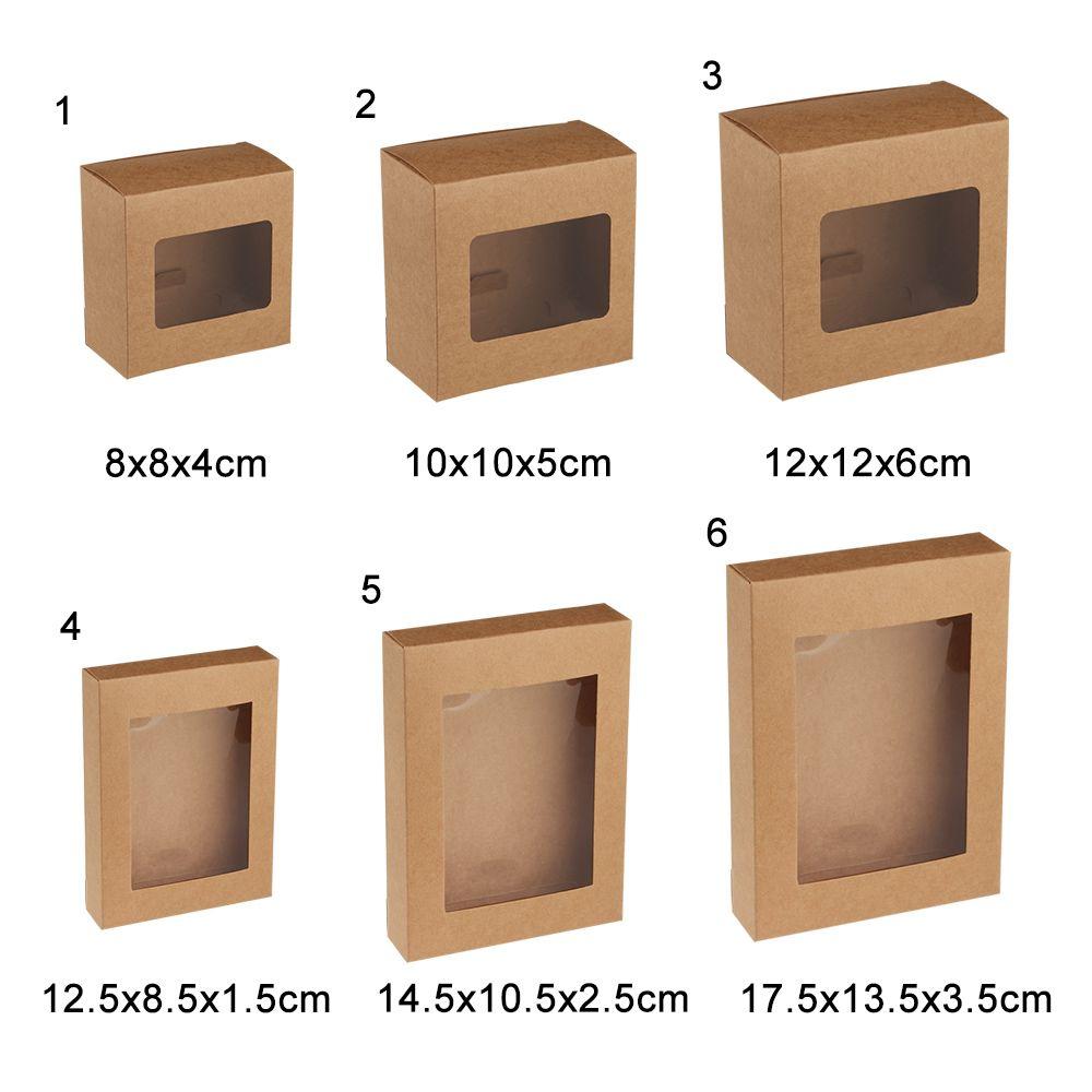 Праздничные принадлежности Подарочный футляр Упаковка для торта Бумажная подарочная коробка Прозрачное ПВХ-окно Мешок для упаковки конфет
