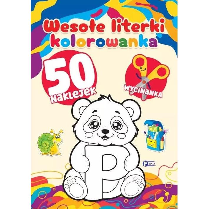 Kolorowanka Wesołe Literki Malowanka Nauka Pisania Alfabet +50 Naklejek