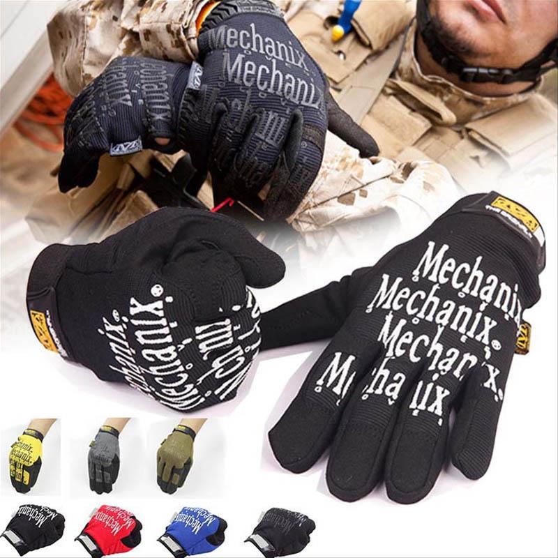 Fashion Full Finger Tactical Mechanic Motorcycle Gloves Non-slip Working Mittens