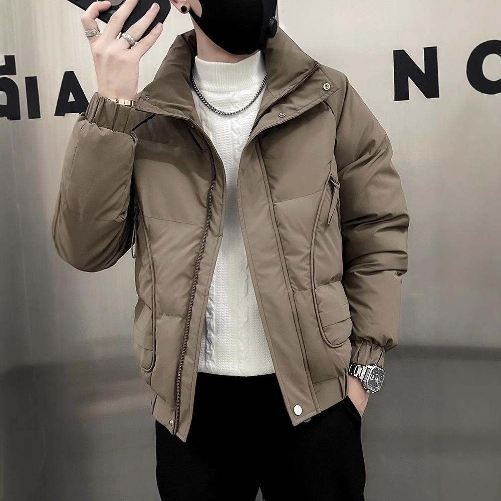 Мужское зимнее пальто с утолщенным хлопковым наполнителем, модная пуховая одежда с хлопковым наполнителем
