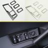 4pcsset Interior Door Armrest Trim Window Lifter Button Switch Cover For Volkswagen VW Tiguan L 2017- Stainless Accessories
