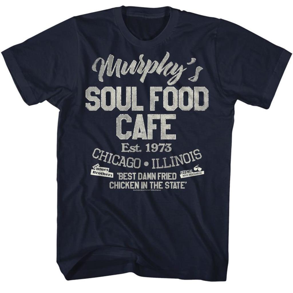 Синяя футболка с принтом Soul Food Cafe из фильма «Братья Блюз»