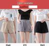 Washed Cotton Solid Color Women's Loose Wide-Leg Elastic Waist Casual Shorts