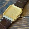 Used SEIKO Working Seiko Quartz Men's Watch Gold Dial Octagon Case