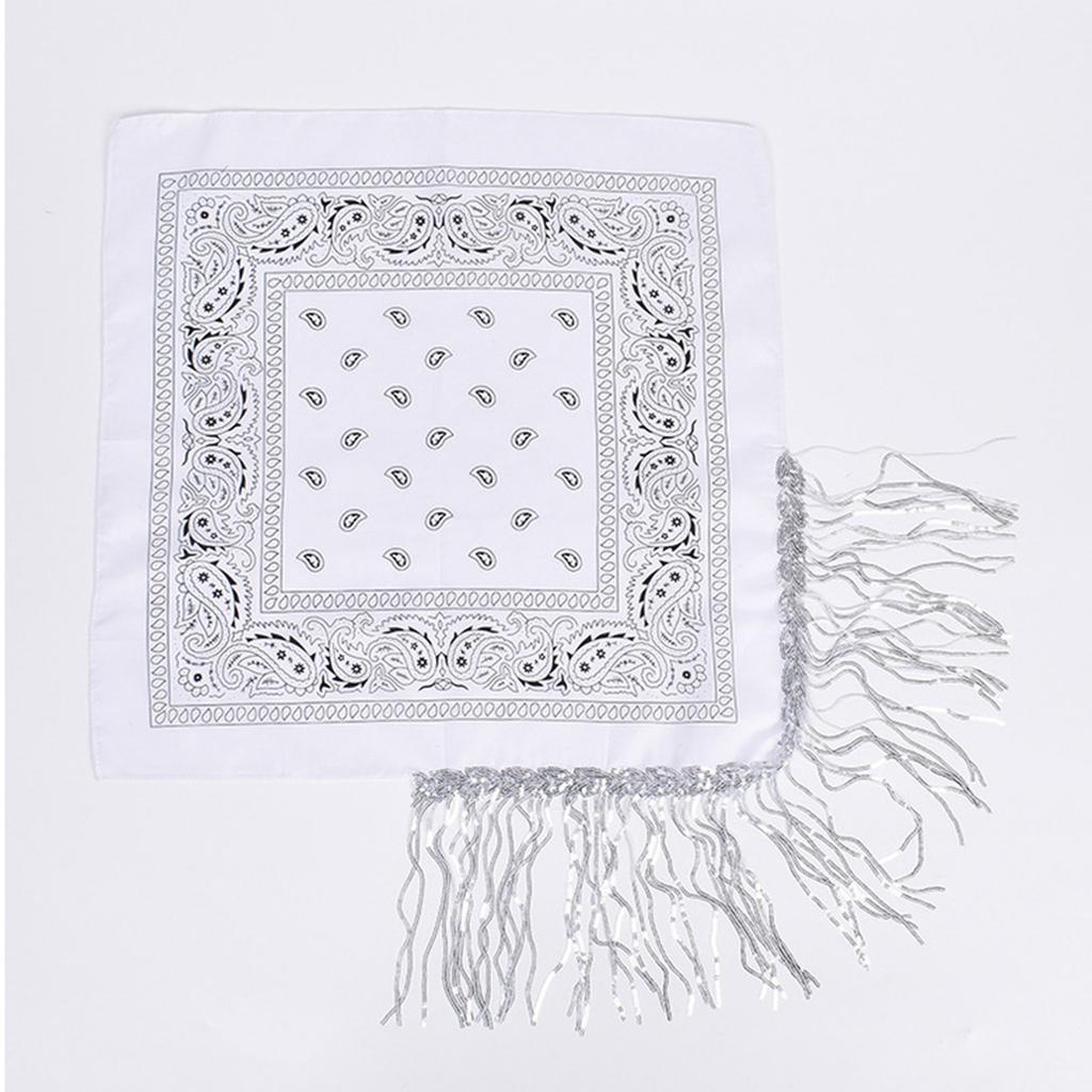 Cowgirl Bandanas Sequin Bachelorette Bandanas Disco Fashion Neckerchief Bandanas Cowgirl Bachelorette Fringe Bandanas