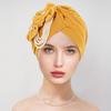 Женский платок на голову шляпа искусственный жемчуг цветочный декор тюрбан шляпа однотонный эластичный подходит по размеру повязка на голову шапочка для сна