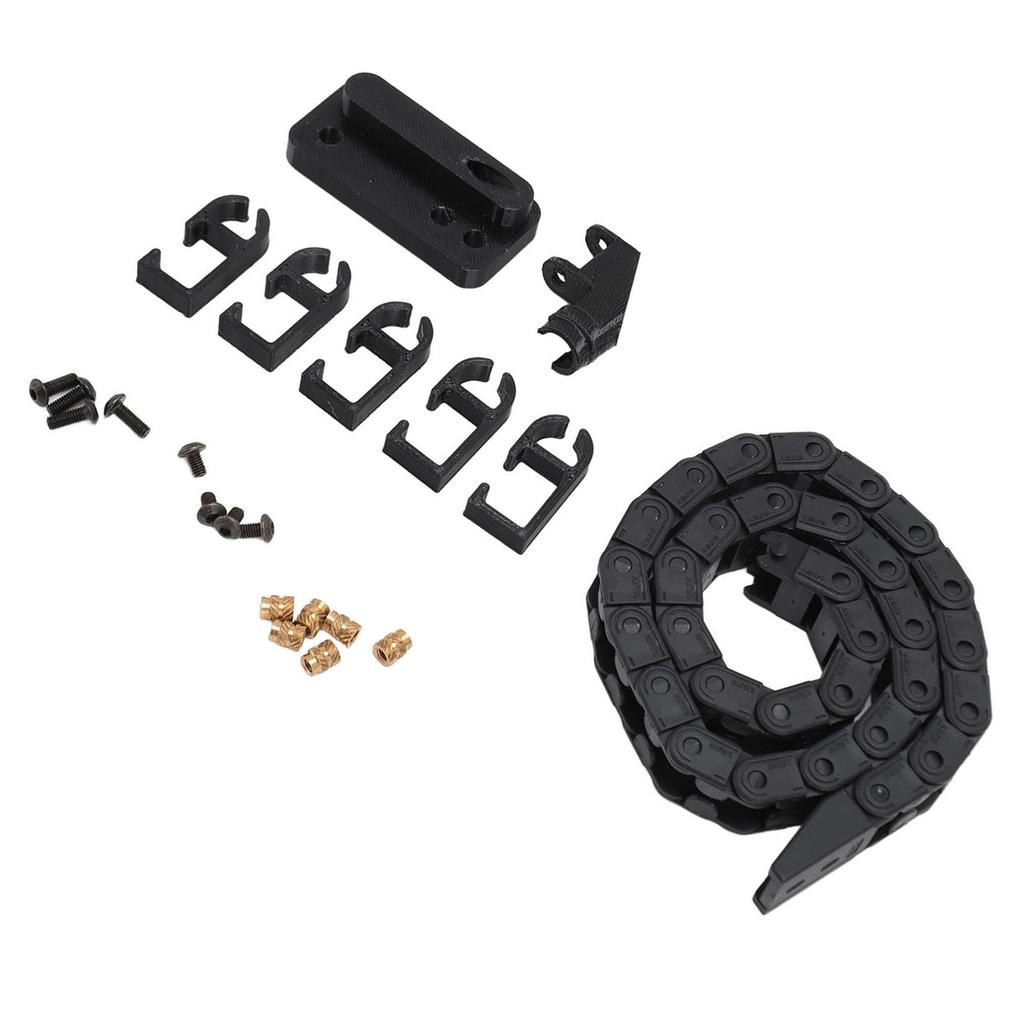 3D Printer Drag Chain 16.9in Black ABS Flexible Low Noise Easy to Install Wire Carrier Cable for Bamboo P1P Replacement
