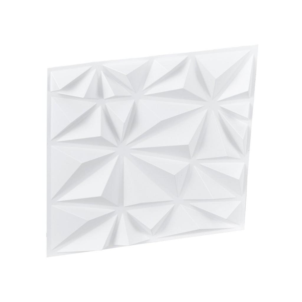 3D Wall Panels 33-Pack 11.81x11.81'' PVC 32 Sq.Ft Coverage Diamond White