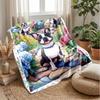 French Bulldog with Sunglasses Theme blanket Lightweight Warm Flannel Blanket Decorative Throw Blanket for Home Decoration