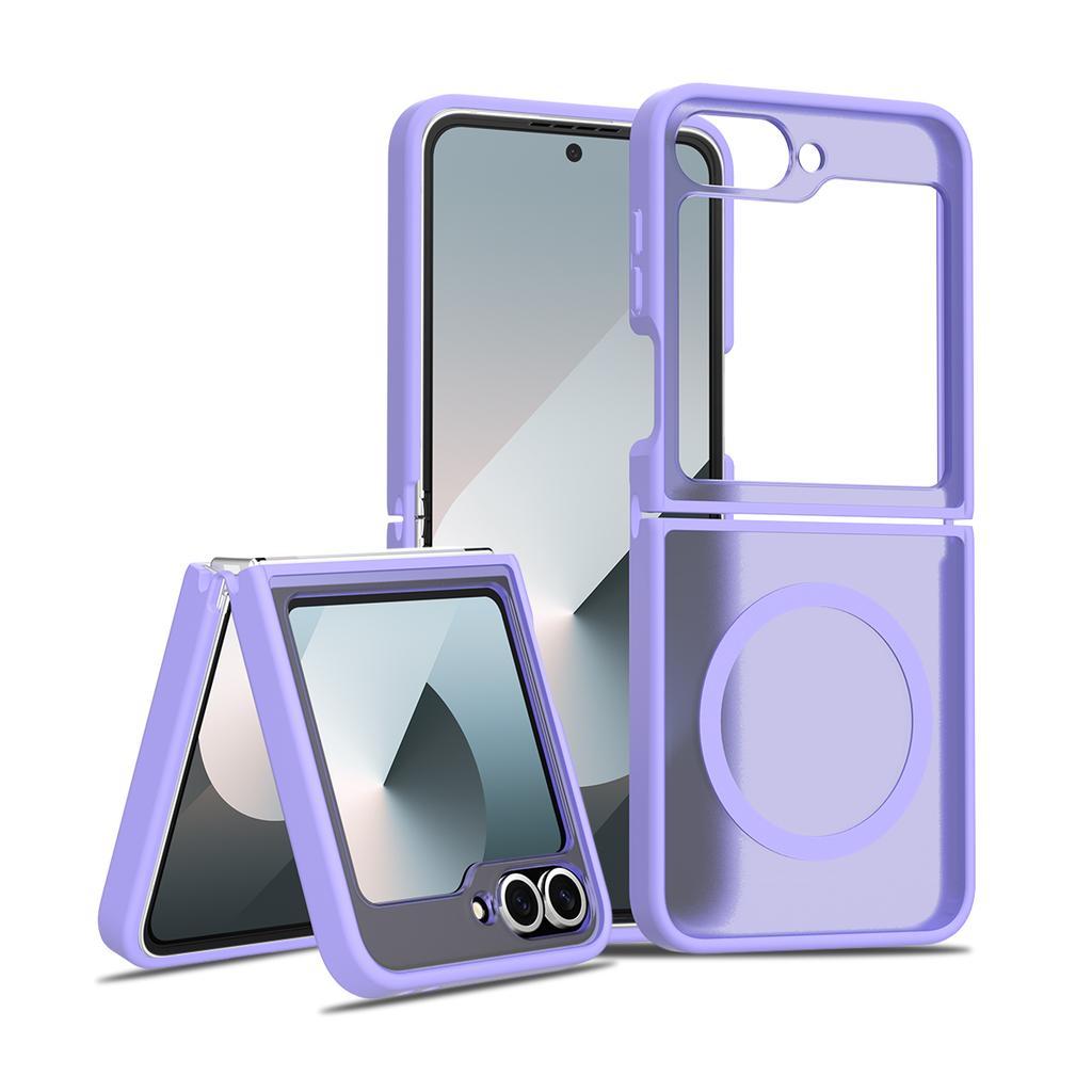 Магнитный чехол Skin Feel Shield для Samsung Galaxy Z Flip 6 7 5G Magsafe Беспроводная зарядка ТПУ Рамка Жесткая Пластиковая Крышка Телефона