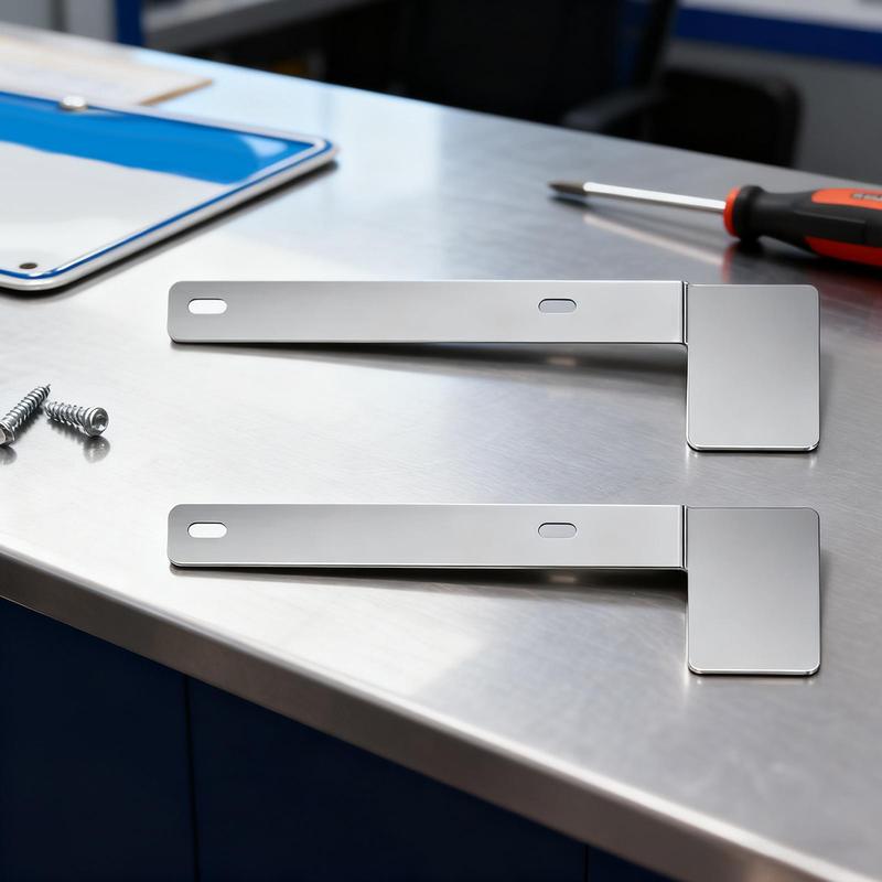 License Plate Safety Check Bracket 2 Pieces Stainless Steel Car Accessories Vertical License Sticker Bracket Mount For Car Truck