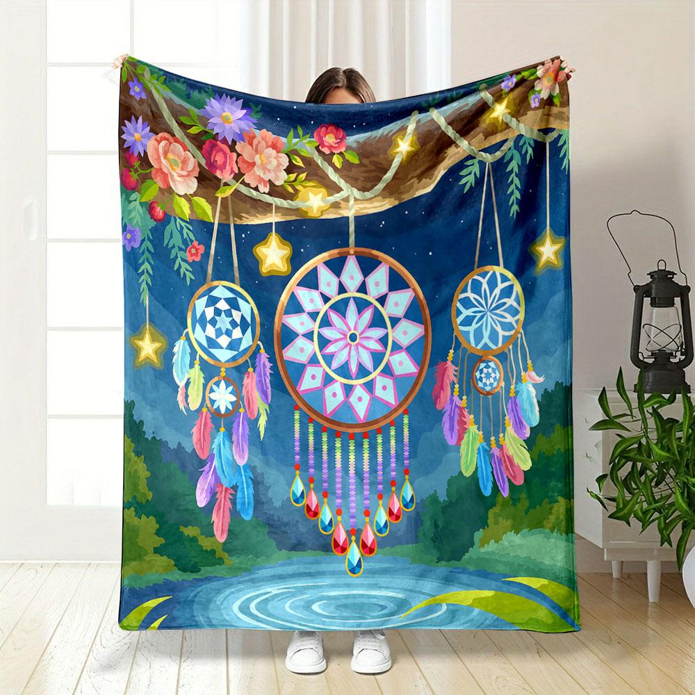 Dreamcatchers Under Starry Sky print blanket soft and cozy perfect for the living room bed sofa or a nap,gift