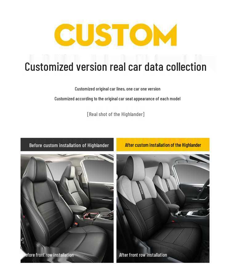 Всесезонные дышащие чехлы на сиденья с полным покрытием для Toyota Highlander