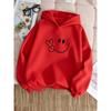 Children's casual hooded sweatshirt - Fun and cute smiling face and logo pattern printed boys'and girls'street turtleneck hoodie