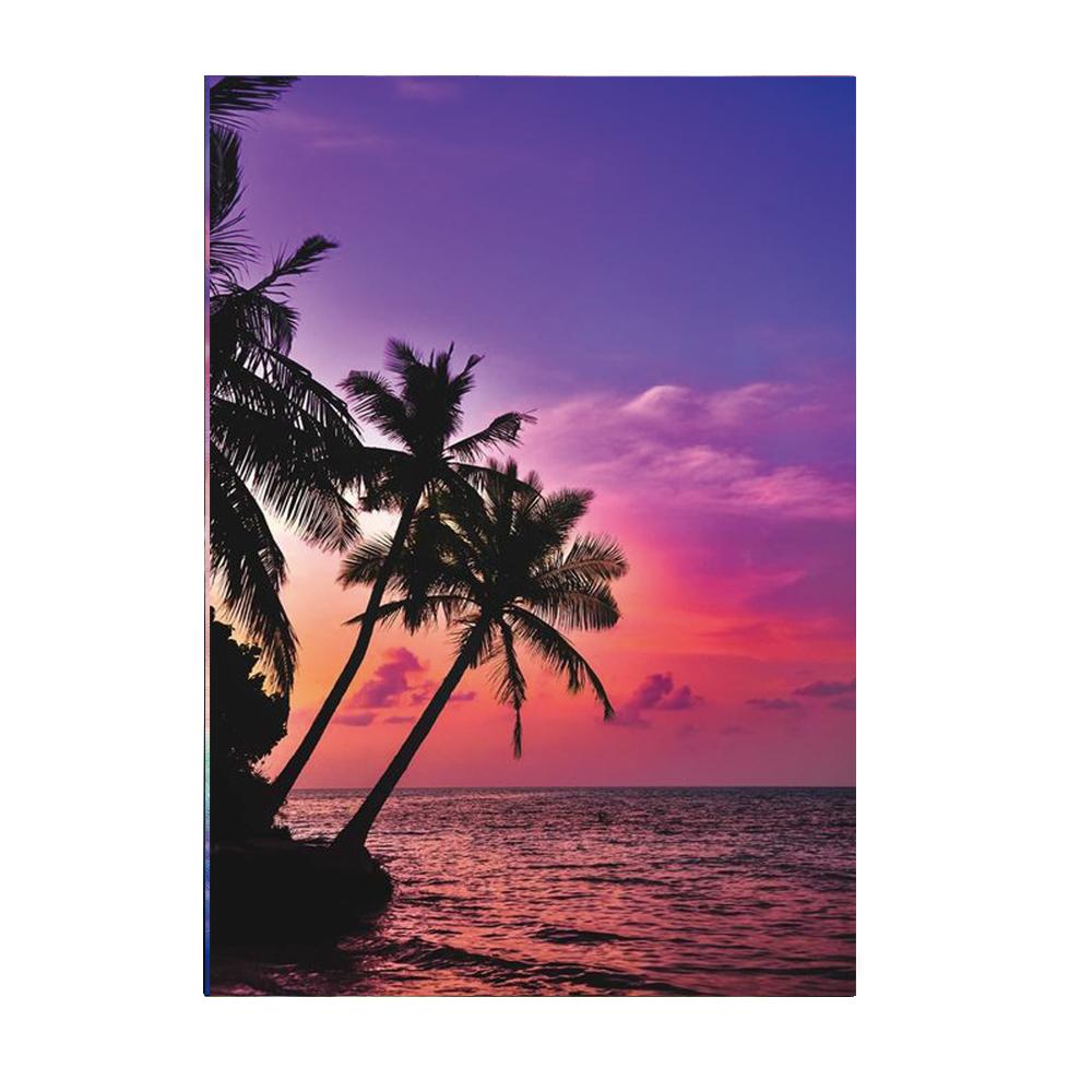5D Diy Tree Diamond Painting Sunset Landscape Beach Round Full Diamond Mosaic Embroidery Cross Stitch Kit Household Goods Gifts