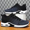 Sneakers New Large Size Men's Shoes Air Cushion Cushioning Running Shoes Flying Woven Breathable Shoes Men's Soft Sole Comfortable Mesh Shoes