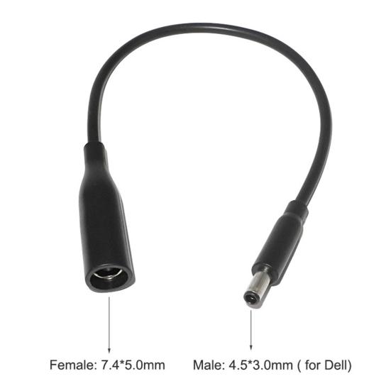 Direct Current Power Adapter Cable 7.4x5.0MM Female to 4.5x3.0mm Male Laptops Computers Power Converter Cord