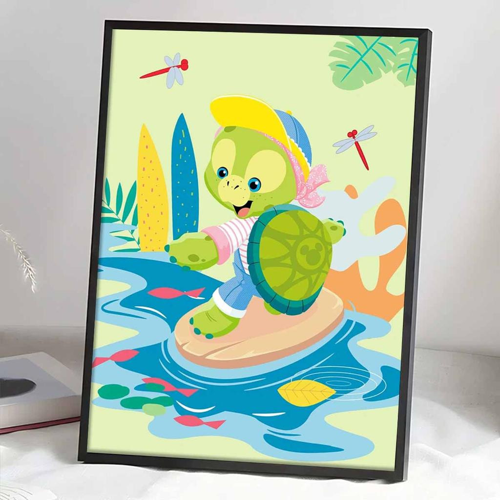 DIY Diamond Painting The Surfing Turtle Cross Stitch Kit Mosaic Art Diamond Painting Full Circle Diamond Home Decoration