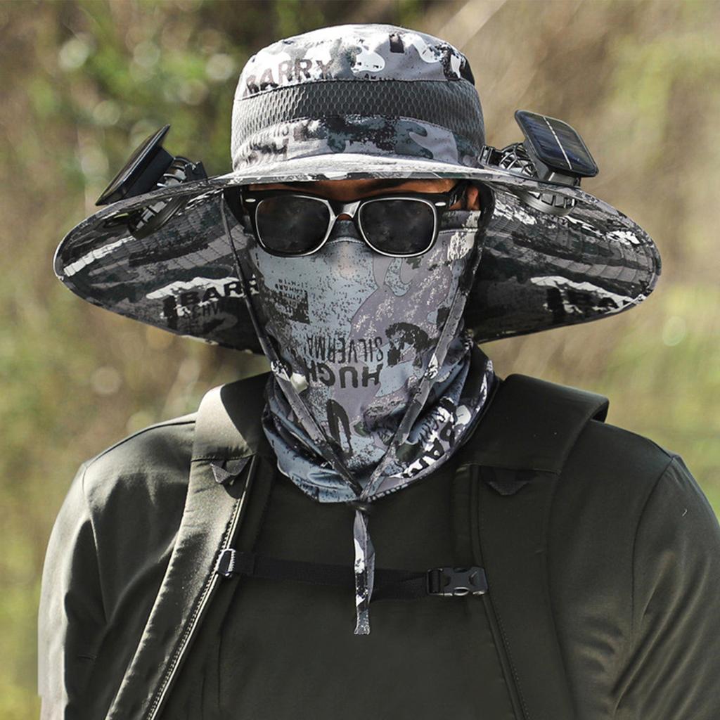 Солнечная шляпа с широким краем для рыбалки на открытом воздухе - солнечная и USB-зарядка, солнцезащитная шляпа от солнца с вентилятором, солнечная шляпа с вентилятором для летнего кемпинга на открытом воздухе, пляжа