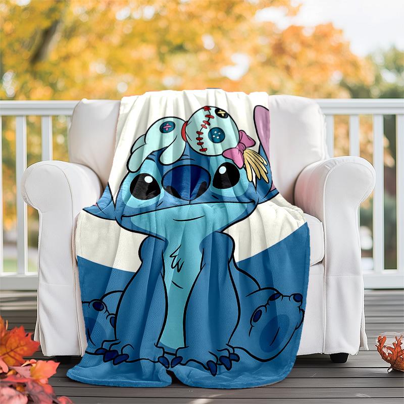 1pc S-Stitch2 Theme Blanket - Digital Print, Polyester, Cozy for All Seasons, Perfect for Outdoor, and Travel