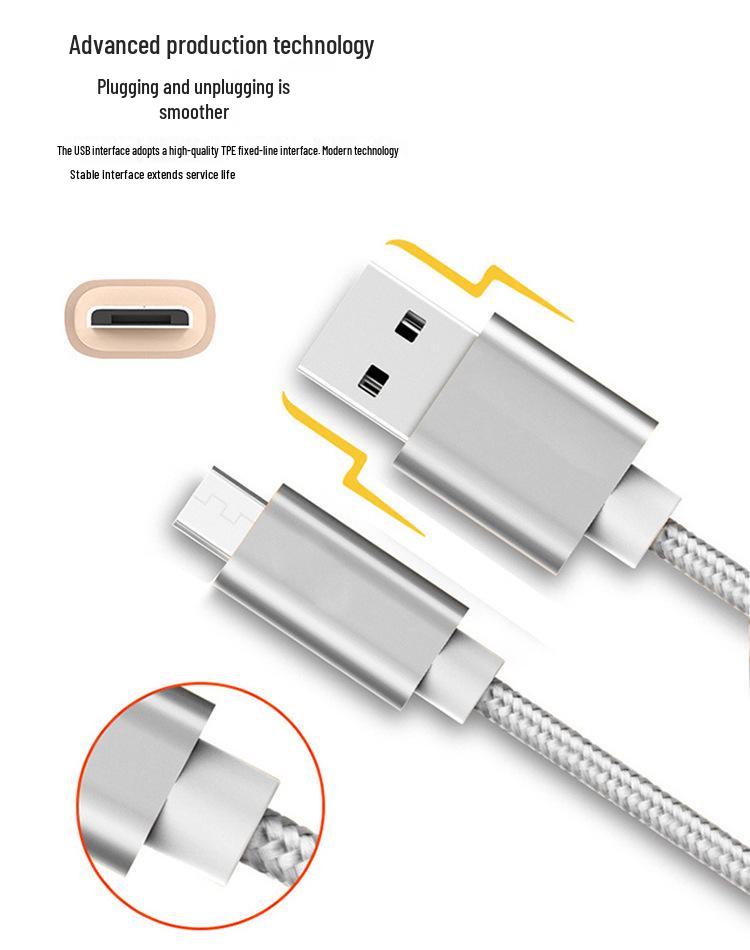 Nylon Braided Fast Charging 2A Android Data Cable - 1m/2m Available
