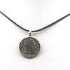 Stones and Minerals. Necklace Coin Italy 20 Centesimi Victor Emmanuel III Black Cord.
