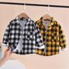 Boys' Long-Sleeve Plaid Shirts - Spring/Autumn: Casual Cardigans & Western-Style Tops for Kids