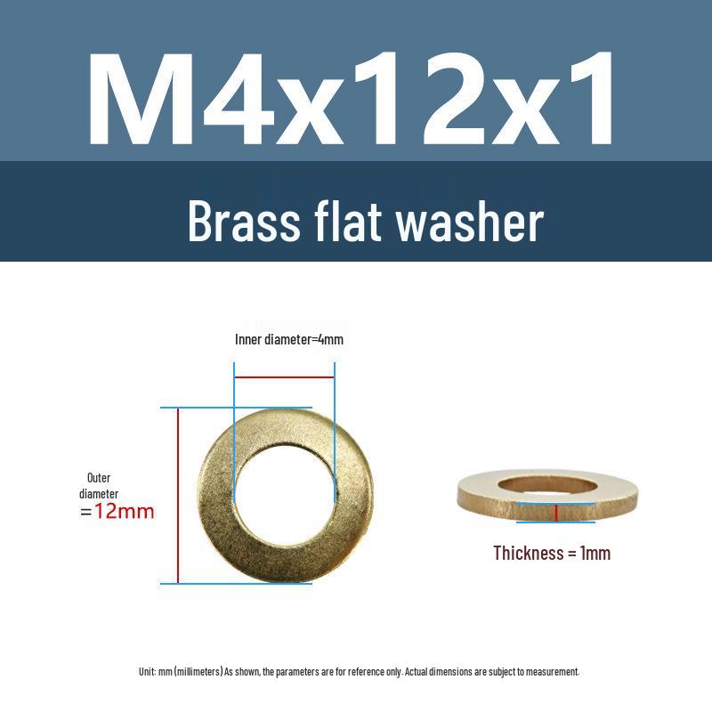 Yigu Durable Brass Flat Washers: M2-M12 Screws
