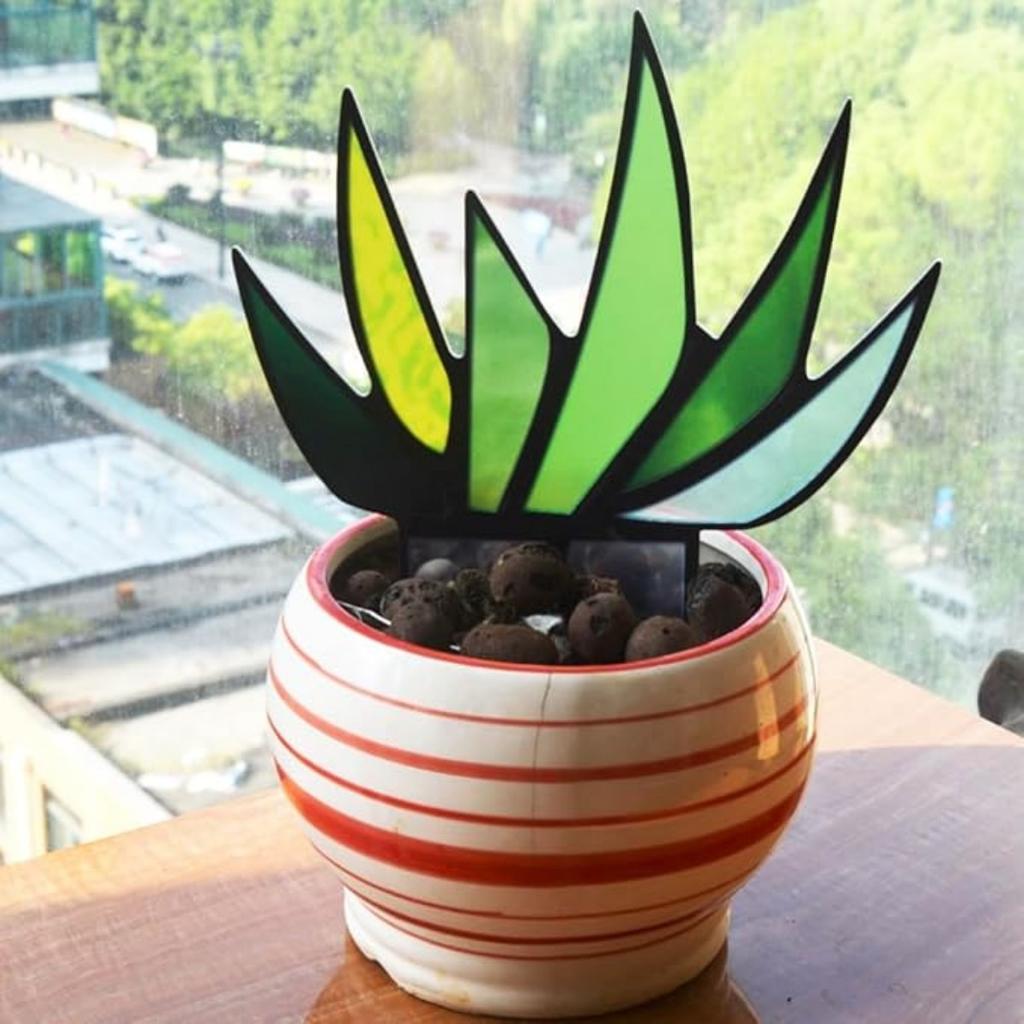 Cactus Decor Stained Glass Sun Catcher Succulent Plant Agave Cacti Suncatcher Desk Countertops Windowsill Shelf Christmas Decor Plant Lovers