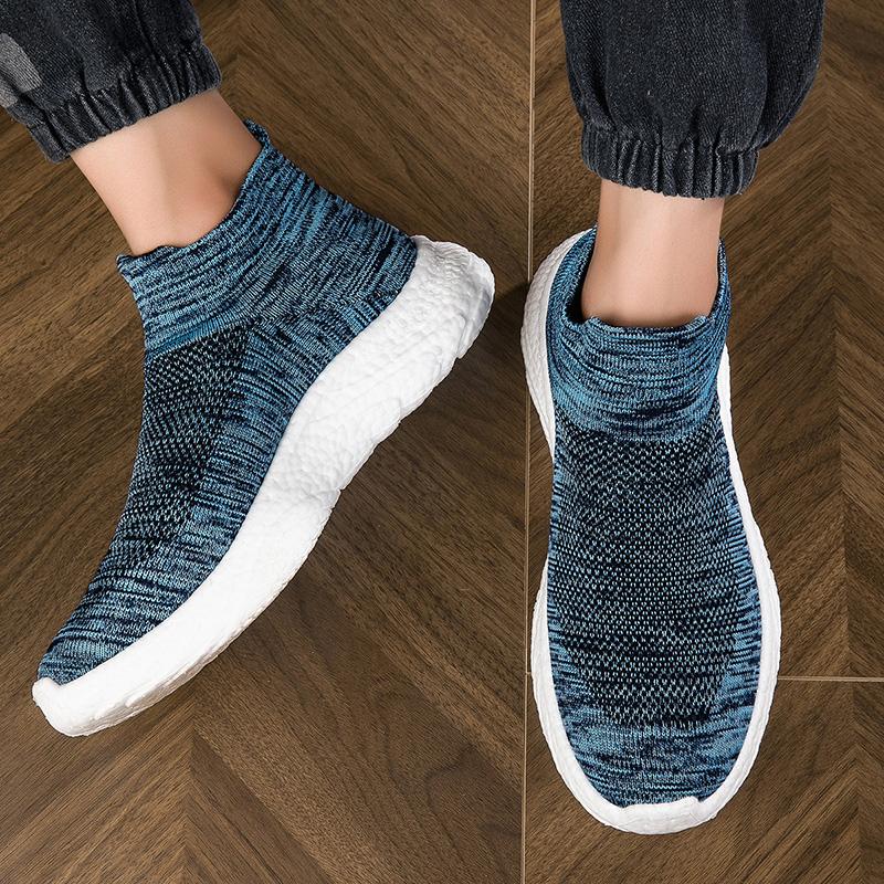 Fashion Spring Casual Men's Sneakers Thick Soled Lightweight Lazy Socks Tenis Masculino Shoes Breathable Couple Plus Size Casual Shoes