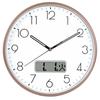 Nbdeal Настенные часы с радиоуправлением, отображением даты и дня недели, диаметр 35 см, секундная стрелка с шаговым движением (коричневый) Z-128