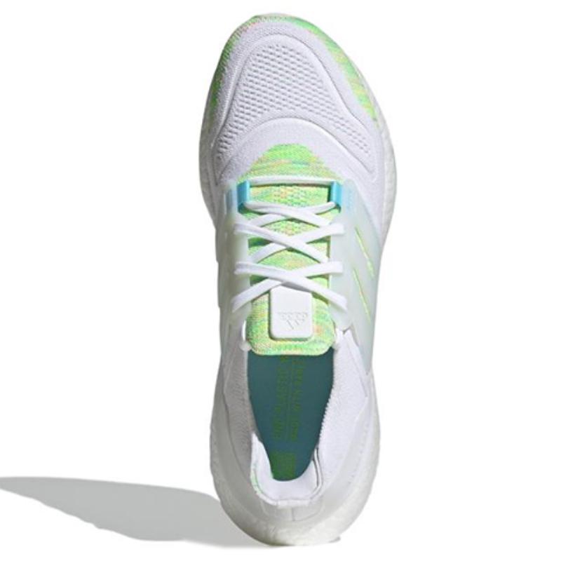 adidas Кроссовки Ultra Boost 22 Белые Блаженно-голубые Солнечно-зеленые GX5913