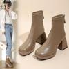 Women's Boots Fashion Chelsea Boots Back Zipper Autumn High-heeled Women Shoes Hot Selling Designer Ankle Boots