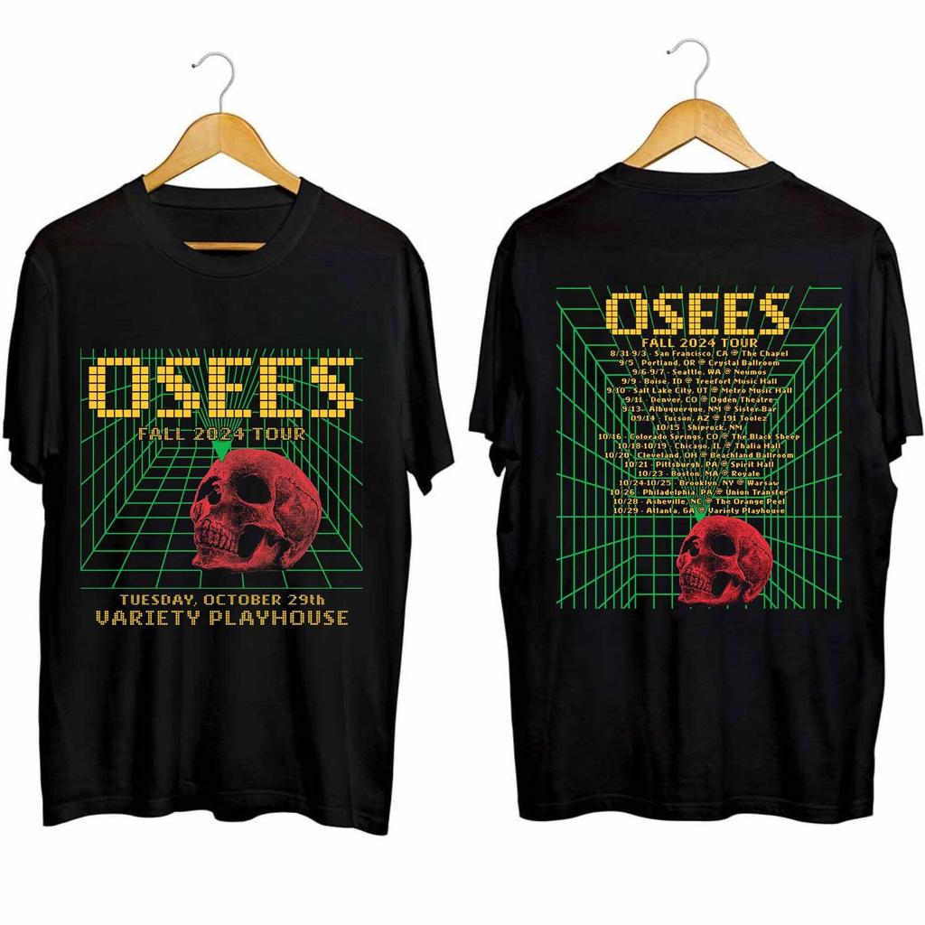 Teen Boys' Cotton T-shirt Summer Casual Graphic Tee Short Sleeve Osees 2024 Fall Tour North America Shirt, Osees Band Fan Shirt, Osees 2024 Conce