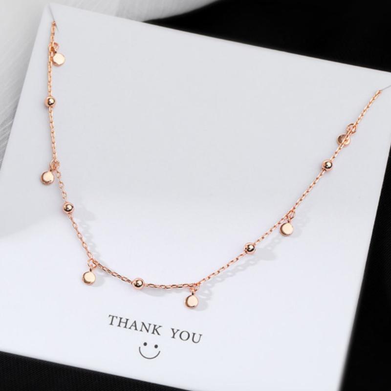 Серебряное Круглое Бусины Кисточка Ожерелье для Женщин Изысканная Ключичная Цепочка Украшения для Девочек Чокер Подарки