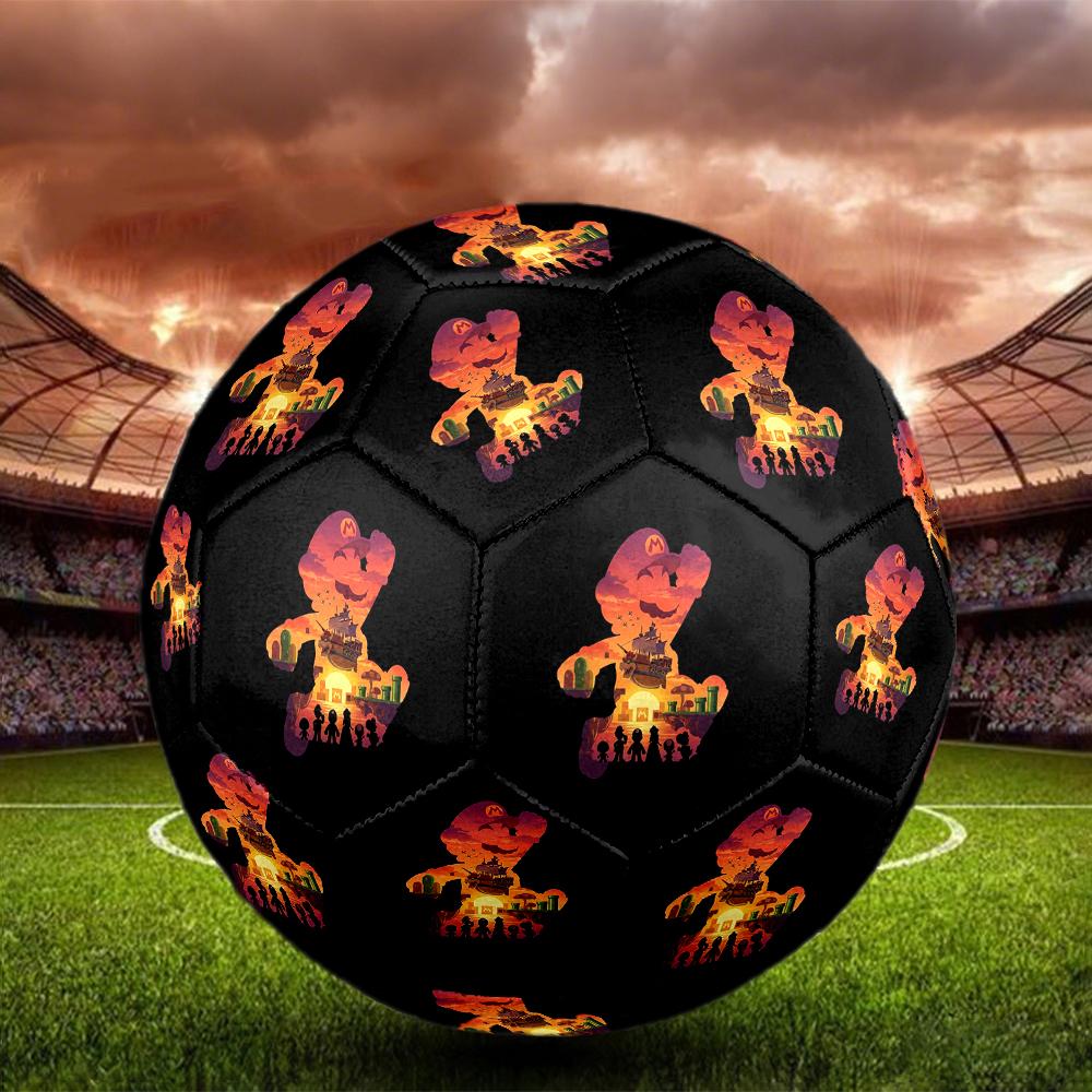 1pc Super Mario Game Cartoon Football Soccer Ball Size 5 Indoor Soccer Ball Fashion Colorful Backyard Game -Great For Sports Fans Gift HE50
