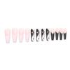Fake Nails Ballerina with Taichi Design False Nail Tips Long Coffin White and Black Mixed Colors