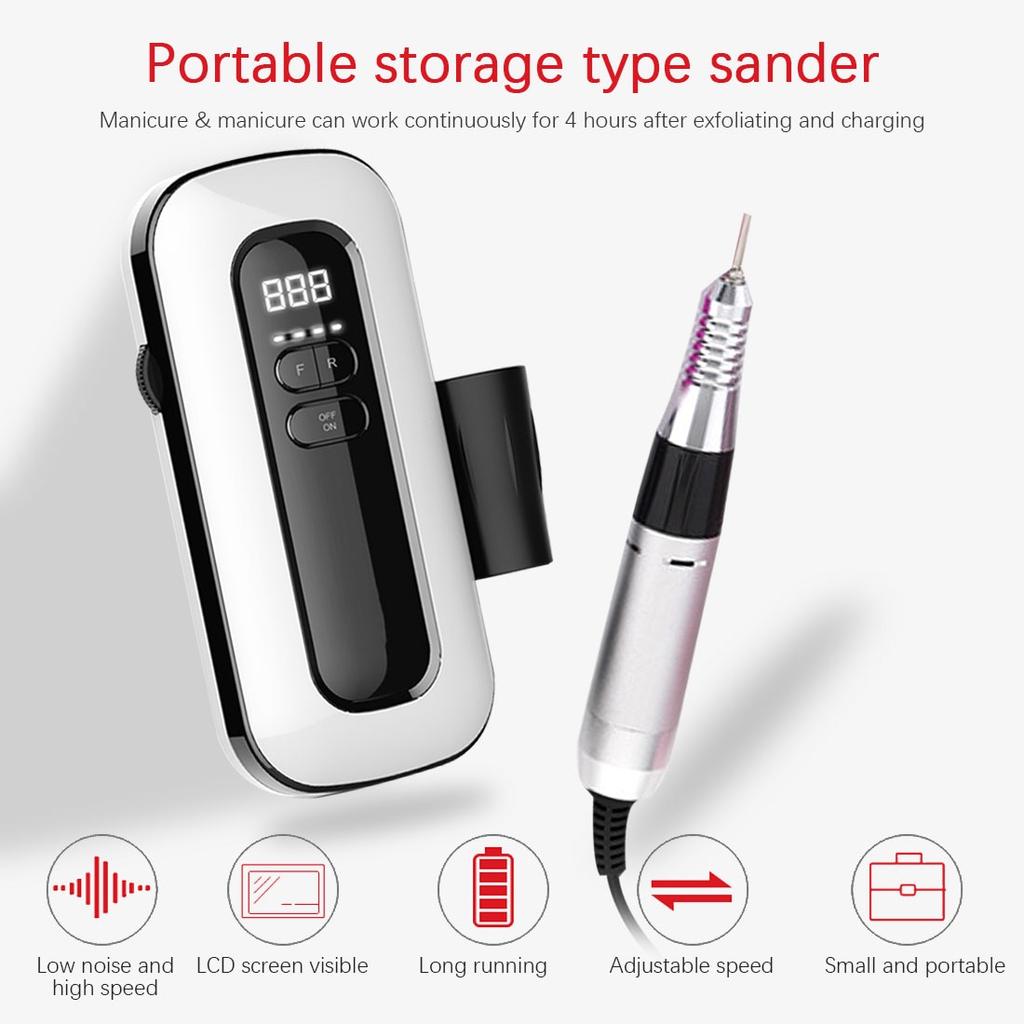 Фреза для ногтей USB 35000 об/мин Профессиональный аккумуляторный набор сверл для ногтей с аккумулятором для телефона емкостью 1000 мАч