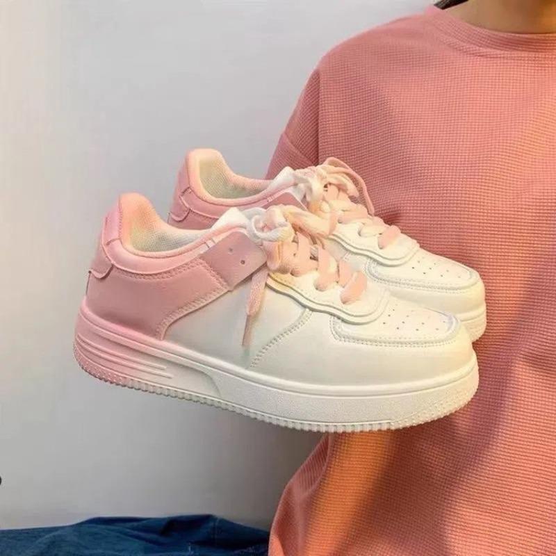 Fashion Casual Vulcanized Shoes 2024 Spring and Autumn New Versatile Breathable Board Shoes Thick Sole Anti Slip Sports Women's Shoes