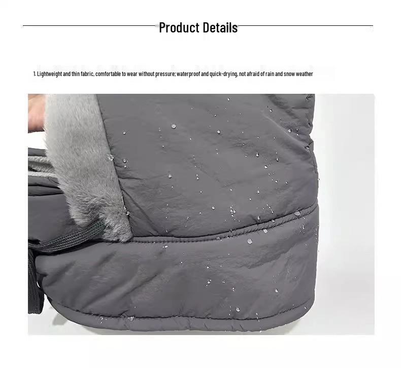 Зимняя теплая шапка на флисовой подкладке с ушами, маской для лица и манишкой - Ветрозащитное снаряжение для холодной погоды для мужчин и женщин для велоспорта на открытом воздухе