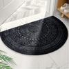 Semicircle Doormat Non -Slip Geometric Entrance Rugs Hallway Bath Mat White Home Welcome Mat Soft Carpet For Living Room Bedroom