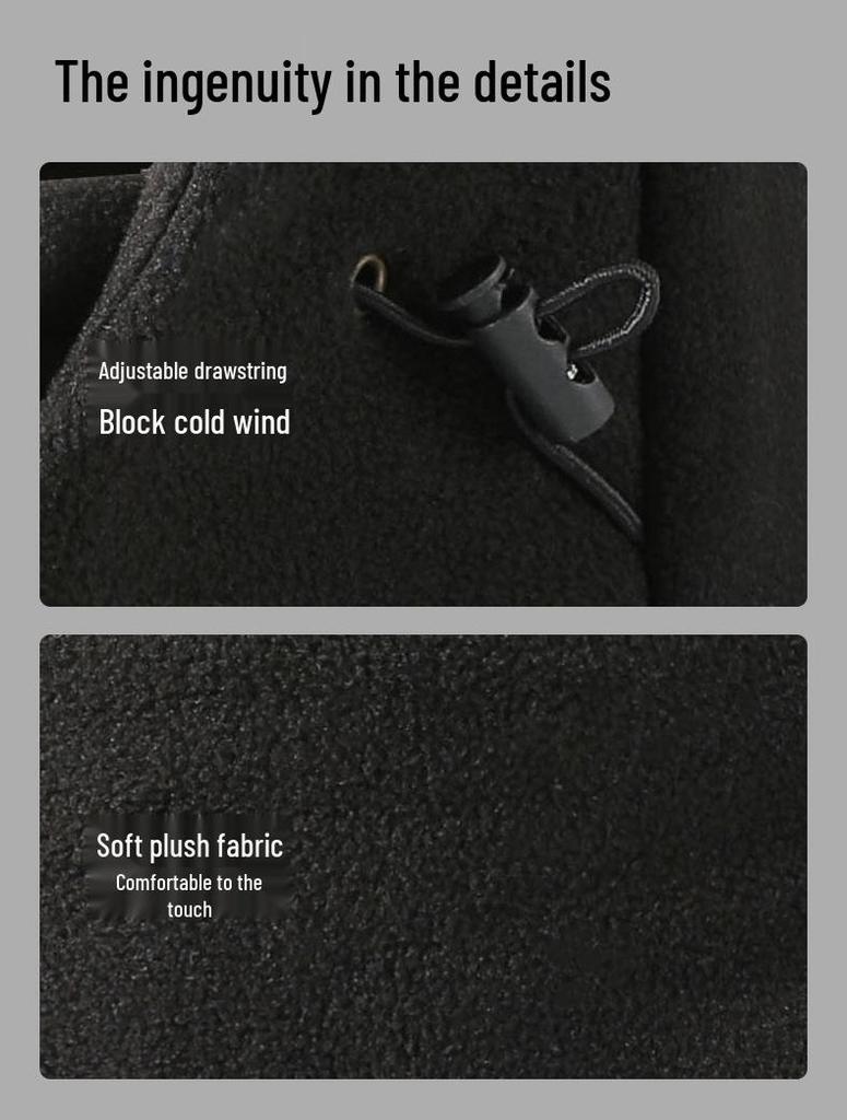 Warm Fleece Hooded Scarf & Hat for Winter Cycling and Skiing