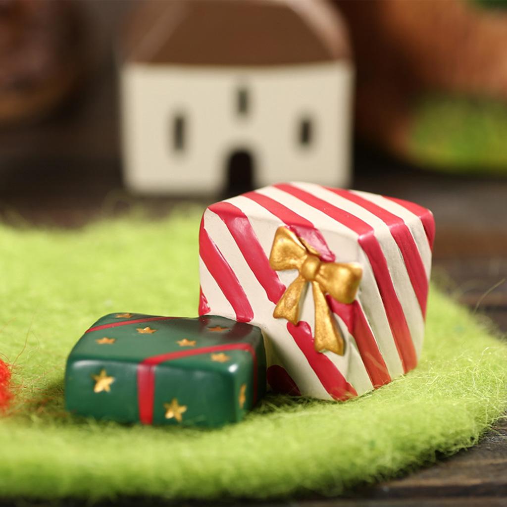 2 шт. Рождественское украшение для аквариума, мини-милые рождественские елочные подарочные коробки, миниатюрная статуэтка, рождественская вечеринка, рыбка для аквариума, Ornam