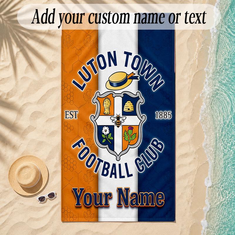 Beach TowelLuton Town Custom Name Text Personalized Soft Towel for Beach Pool Indoor Home Decor Gift