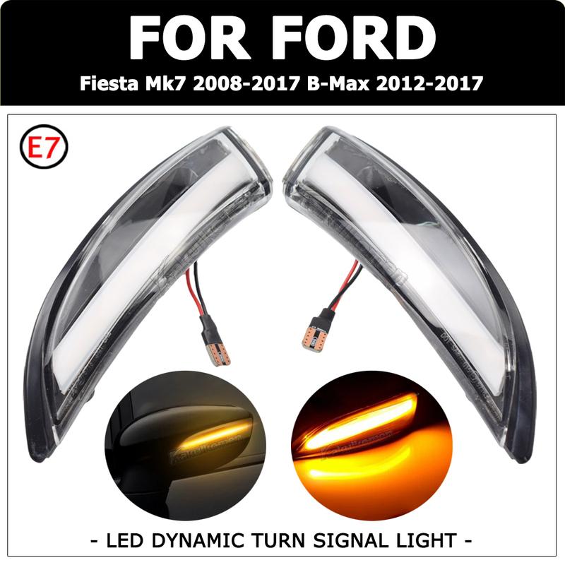 Dynamic LED Turn Signal Light Flowing Side Wing Rearview Mirror Blinker Indicator For Ford Fiesta Mk7 2008-2017 For Ford B-Max