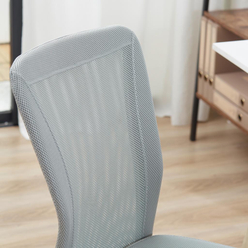 Office Chair, Armless Desk Chair, Adjustable Computer Swivel Chair with Rolling Wheels and Mesh Back for Home Work Study, Grey
