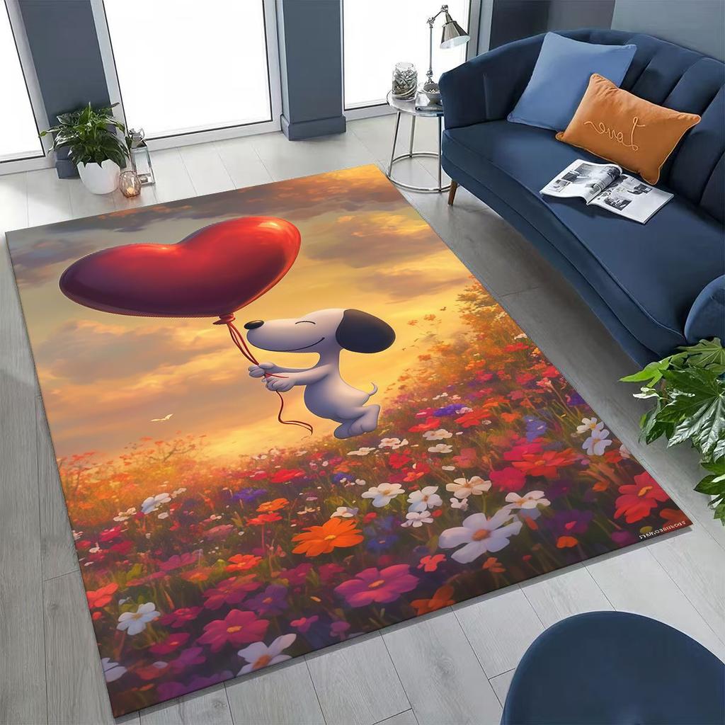 3D Милый Пес Снупи Искусство Арахиса Мультяшное Искусство Ковер для Спальни Гостиной Дивана Дома Декор Придверный Коврик, Большой Детский Нескользящий Коврик для Пола