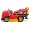 Maisto 1/64 Scale Muscle Machines Muscle Transporter / Diecast Model Car (JDM Flatbed/RWB 993 911 - Red/Orange 11543)