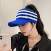 Новая зимняя вязаная шапка для женщин с пустым верхом, бейсболки, модные полосатые женские осенне-зимние теплые повседневные кепки с козырьком, спортивные шапки для активного отдыха
